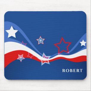 Tapis De Souris Drapeau américain abstrait Stars and Stripes