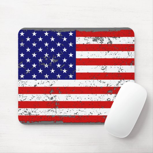 Tapis De Souris Drapeau américain affligé Mousepad (Avec souris)
