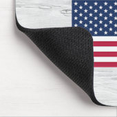 Tapis De Souris Drapeau Américain Avec Texte Libre Sur Birch (Coin)