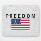 Tapis De Souris Drapeau Américain Avec Texte Libre Sur Birch (Devant)