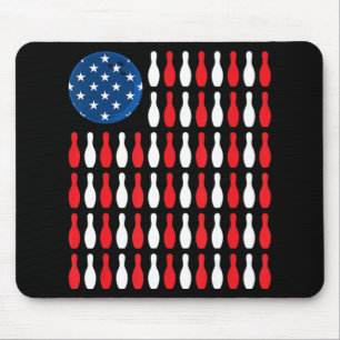 Tapis De Souris Drapeau américain - Bowler et Bowling patriotique