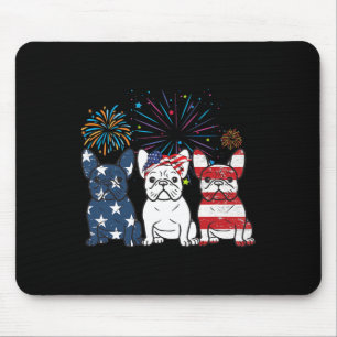 Tapis De Souris Drapeau américain Bulldog 4 juillet Independe