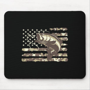 Tapis De Souris Drapeau américain camouflage Byss Fish Cool pêche
