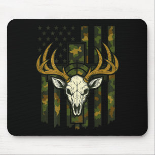 Tapis De Souris Drapeau américain camouflage crâne d'élan chasse d