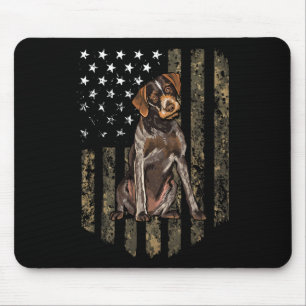 Tapis De Souris Drapeau américain camouflage German Wirehaired Poi