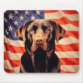 Tapis De Souris Drapeau américain Chocolat Labrador (Devant)