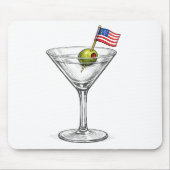 Tapis De Souris Drapeau américain dans un Martini (Devant)