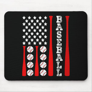 Tapis De Souris Drapeau américain de baseball patriotique - Base V