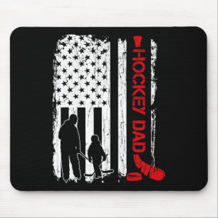 Tapis De Souris Drapeau américain de hockey papa