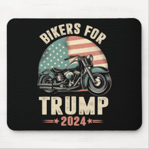 Tapis De Souris Drapeau américain de moto pour Trump 2024
