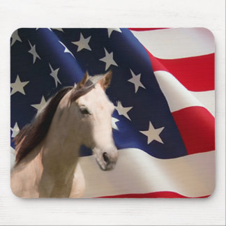 Tapis De Souris Drapeau américain de Mousepad de cheval