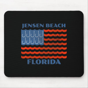 Tapis De Souris Drapeau américain de pêche vintage de Jensen Beach