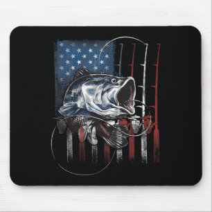 Tapis De Souris Drapeau américain de pêche vintage Usa B Cadeau de