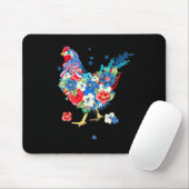 Tapis De Souris Drapeau américain Drapeau de poulet 4 juillet Patr (Avec souris)