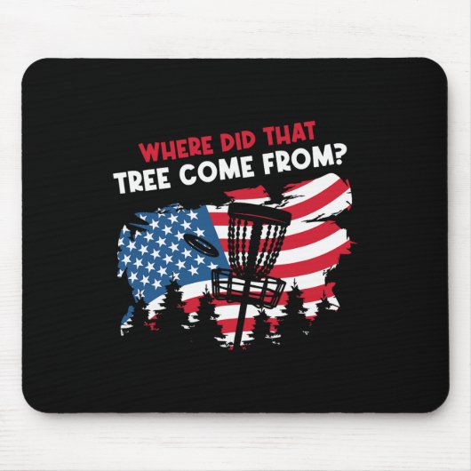 Tapis De Souris Drapeau américain drôle Disc Golf (Devant)