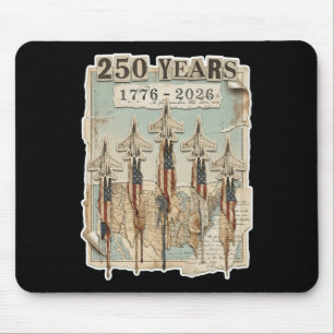 Tapis De Souris Drapeau américain du 4 juillet vintage 250 ans 177