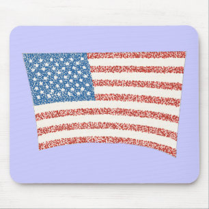 Tapis De Souris Drapeau américain en pointillisme sur mousepads