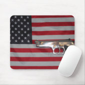 Tapis De Souris Drapeau américain et arme à feu Mousepad (Avec souris)
