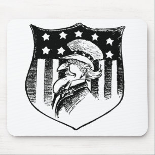 Tapis De Souris Drapeau américain et oncle Sam patriotique vintage