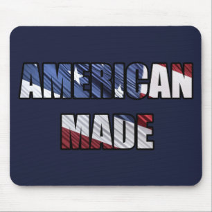 Tapis De Souris Drapeau américain Fabriqué patriotique rouge blanc