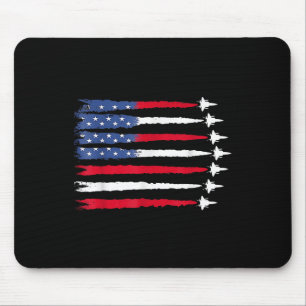 Tapis De Souris Drapeau américain jet du 4 juillet patriotique Usa