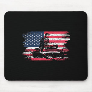 Tapis De Souris Drapeau Américain Jet Ski Pour Femmes Enfants Homm