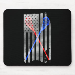 Tapis De Souris Drapeau américain Lacrosse