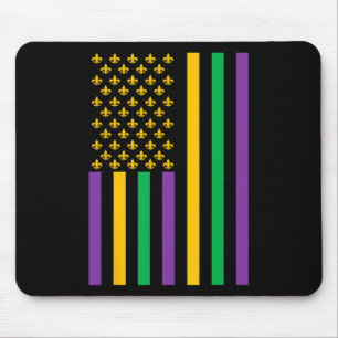 Tapis De Souris Drapeau américain Mardi Gras Mardi Gras Crawfish O