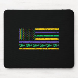 Tapis De Souris Drapeau américain Mardi Gras T Shirt Mardi Gras Cr