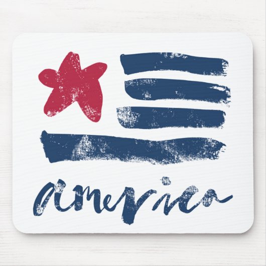 Tapis De Souris Drapeau américain Paintstrokes (Devant)