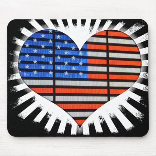 Tapis De Souris Drapeau américain Patriot Heart (Devant)