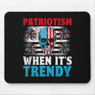 Tapis De Souris Drapeau américain Patriot Skeleton Independence