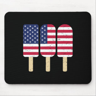 Tapis De Souris Drapeau américain patriotique de la sucette glacée