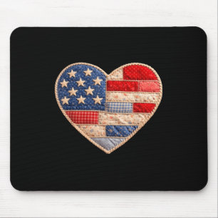 Tapis De Souris drapeau américain patriotique d'indépendance cœurI