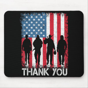Tapis De Souris Drapeau Américain Patriotique Merci Pour