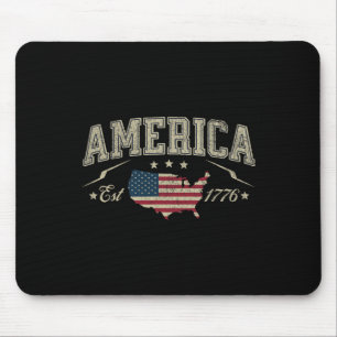 Tapis De Souris Drapeau américain patriotique Usa Est 1776 4 juill