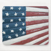 Tapis De Souris Drapeau américain peint sur bois (Devant)