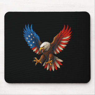 Tapis De Souris Drapeau américain Retro Bald Eagle 4 juillet Indep