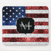 Tapis De Souris Drapeau américain rouge blanc brillant parties sci (Devant)