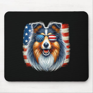 Tapis De Souris Drapeau américain Shetland Sheepdog Shelter 4ème d