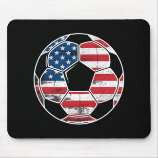 Tapis De Souris Drapeau Américain Sur Soccer Ll Garçons Hommes Soc