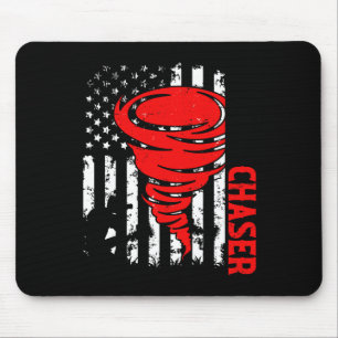 Tapis De Souris Drapeau américain Tornado Storm Chaser O