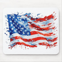Drapeau américain USA Aquarelle 4 juillet