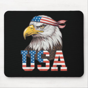 Tapis De Souris Drapeau américain USA Hommes Femmes Enfants Aigle