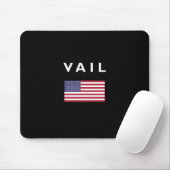 Tapis De Souris Drapeau américain Vail Couleur foncée (Avec souris)