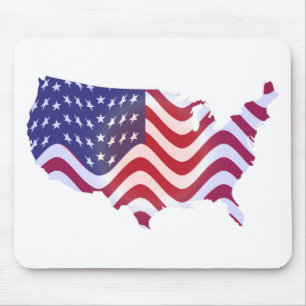 TAPIS DE SOURIS DRAPEAU AMÉRICAIN WAVY