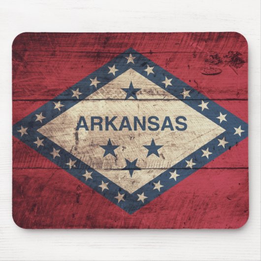 Tapis De Souris Drapeau Arkansas en bois (Devant)