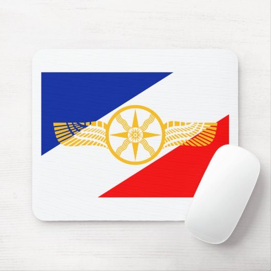 Tapis De Souris Drapeau assyrien, drapeau chaldéen, drapeau de (Avec souris)