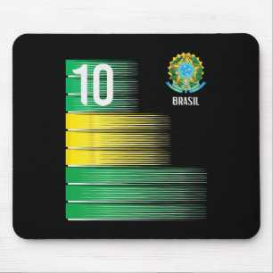 Tapis De Souris Drapeau Brésil Numéro 10 Brésil Football Hommes Fe