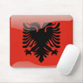 Tapis De Souris Drapeau brillant albanais (Avec souris)